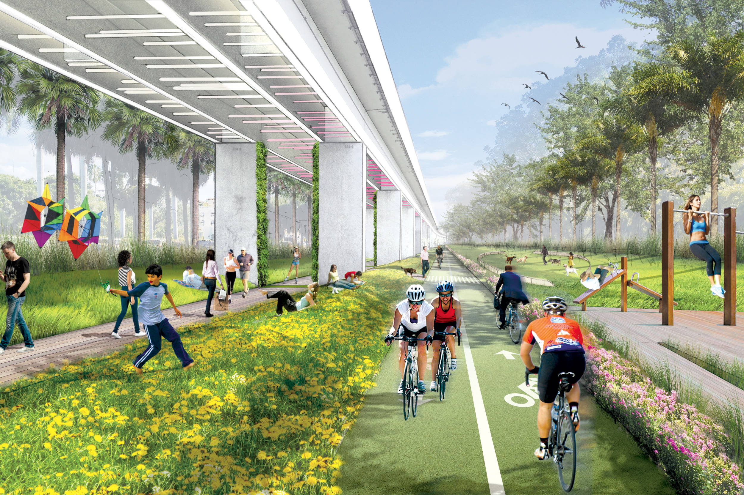 Miami's 10-mile linear park and urban trail — The Underline - UnDerline Park After2 2500x1666