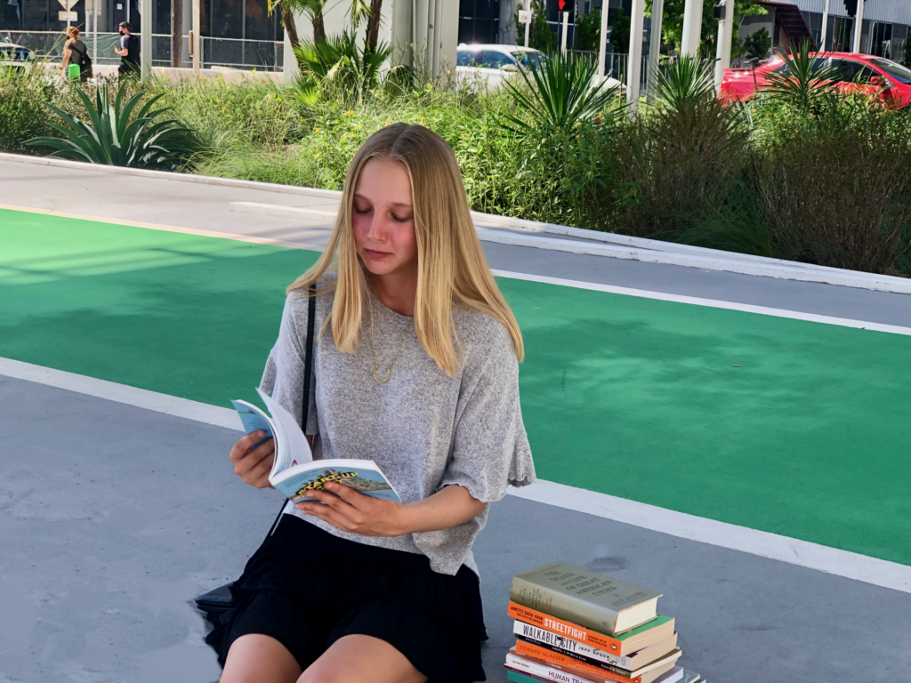 Girl reading a book